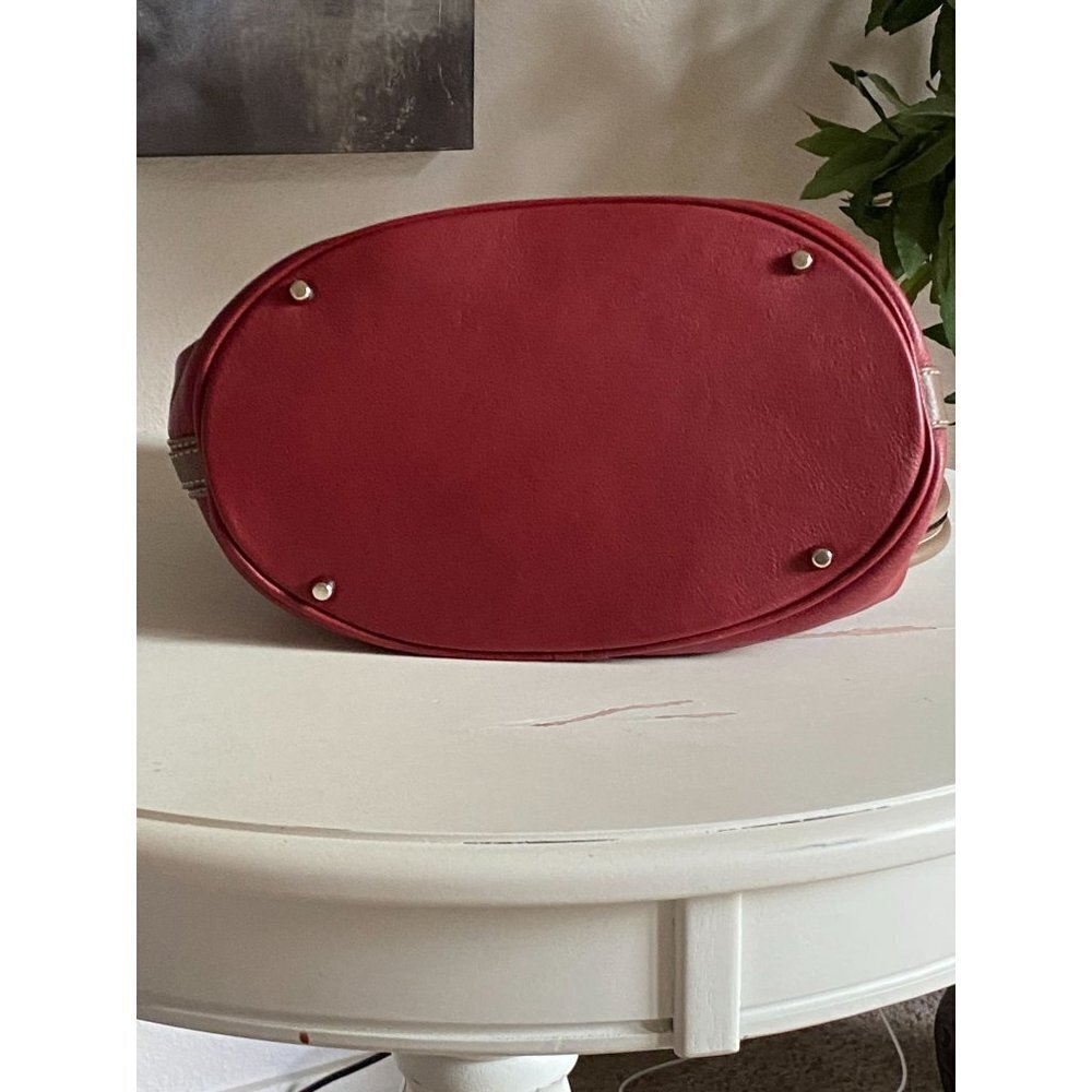 Allard Megeve Like New Made in Italy Carmine Red Bucket Style Leather Bag - Picture 12 of 16